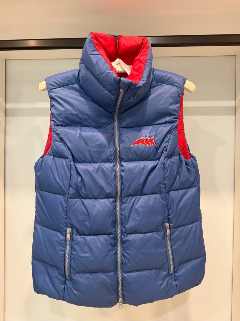 Women’s Equiline Puffer Vest - Blue with Red Trim